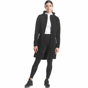 Athleta Women Small Cozy Karma Jacket Black Long Hooded Sweatshirt Jacket